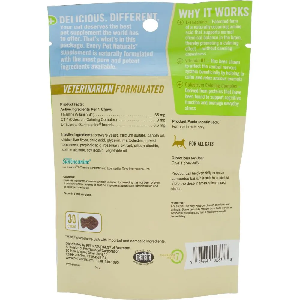 10% OFF: Pet Naturals of Vermont Calming For CATS 30 Chews