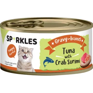 $7 OFF 24 cans: Sparkles Gravy-licious Tuna With Crab Surimi Canned Cat Food 80g x 24