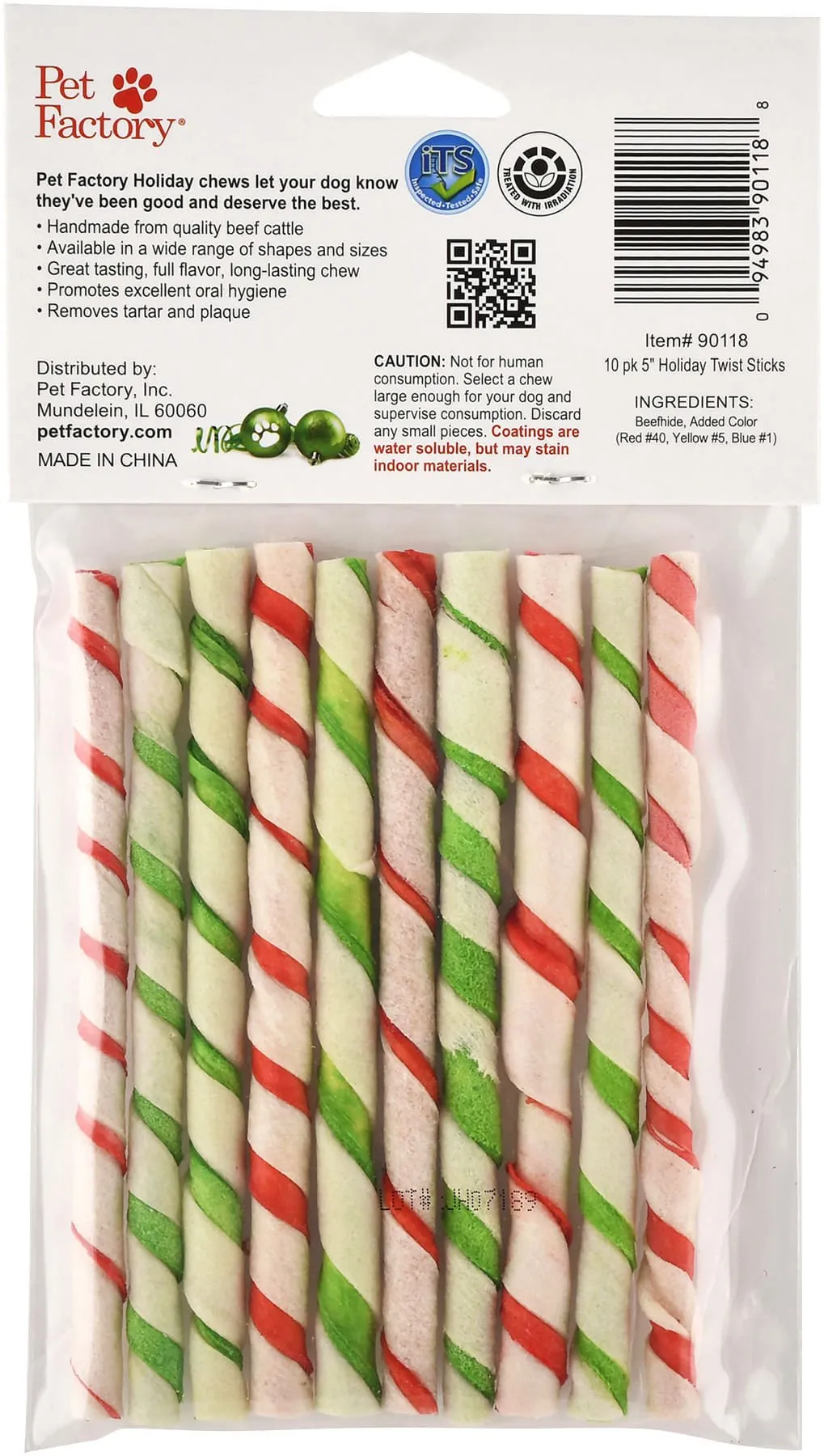 Holiday Twist Sticks, 5"L, 10-Pack