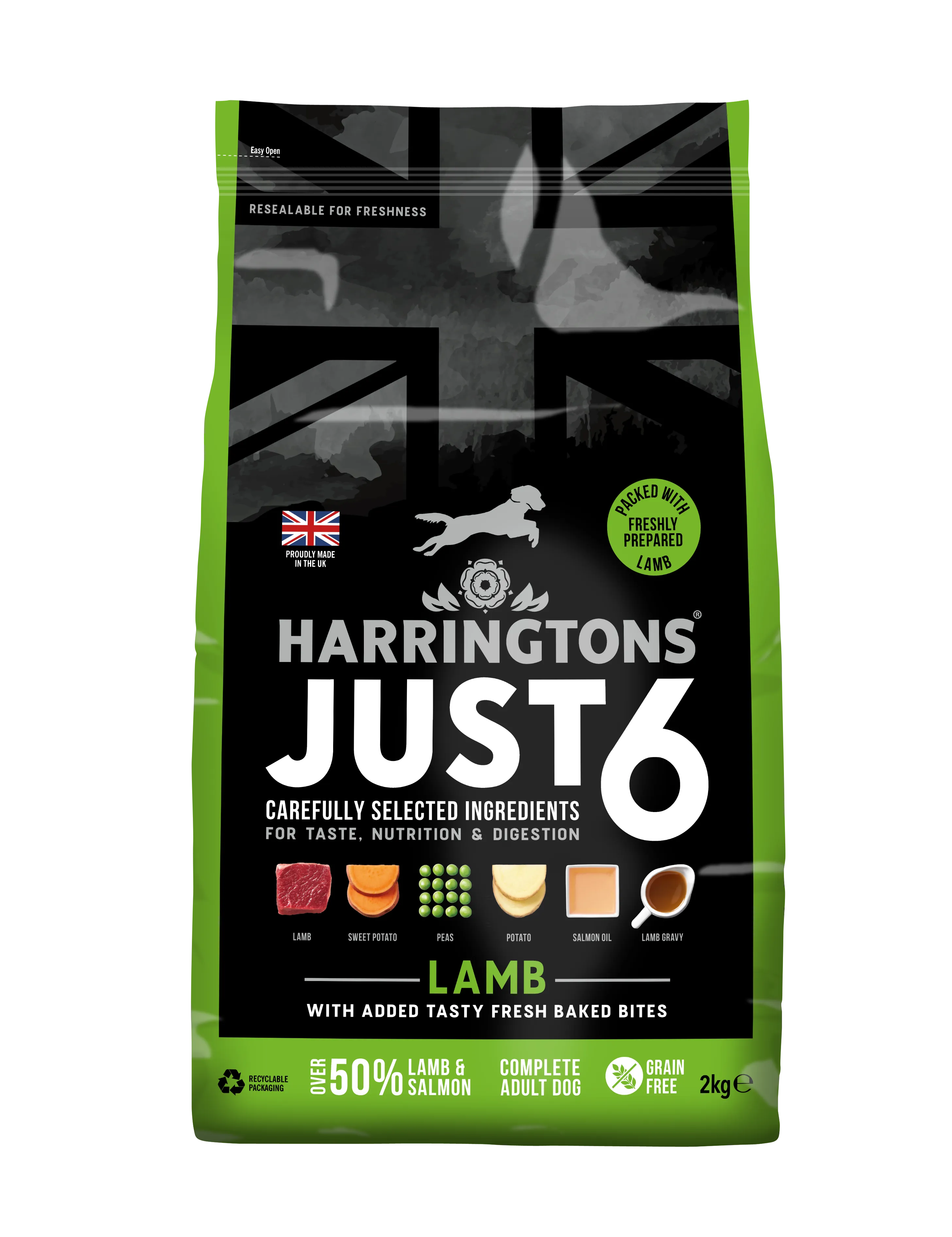 Just 6 Lamb & Vegetables Dry Dog Food 2kg