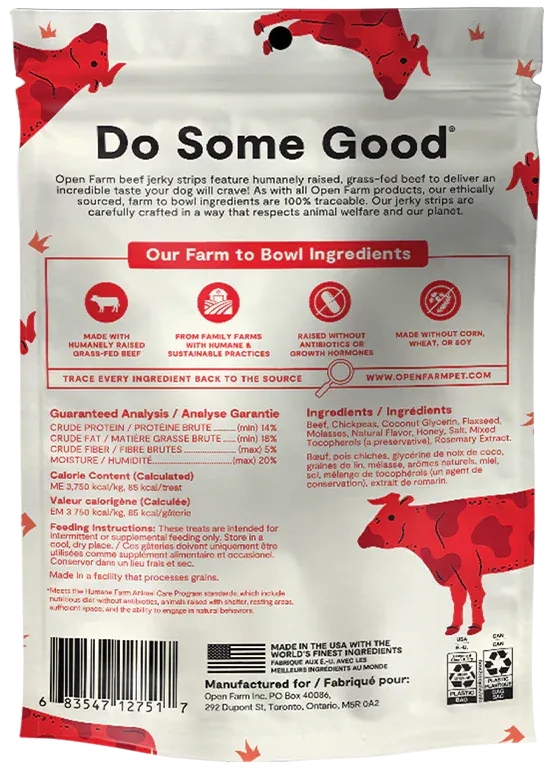 Open Farm - Grain Free Grass Fed Beef Jerky Dog Treats