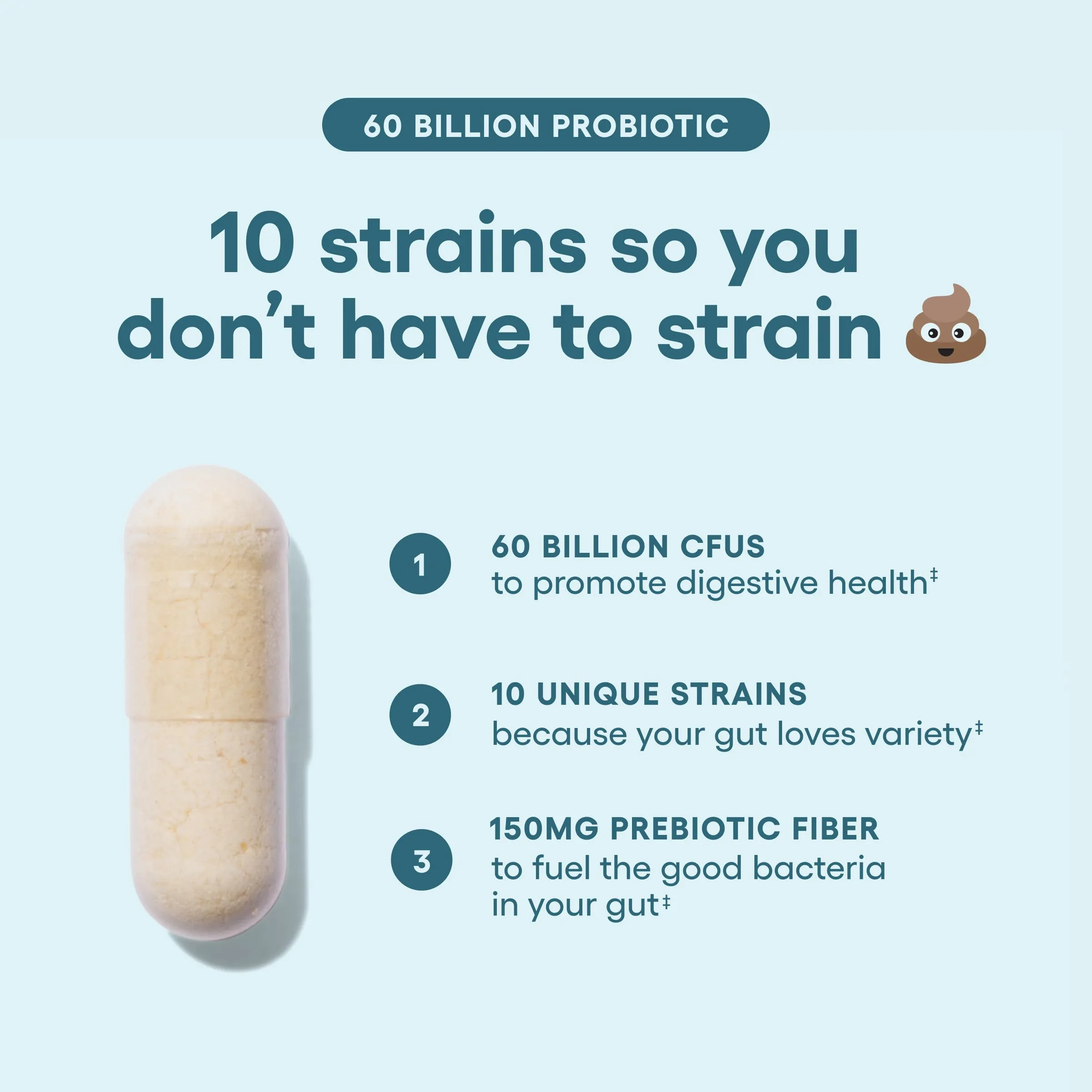 Physician's Choice Probiotics 60 Billion CFU - 10 Strains   Organic Prebiotics - Immune, Digestive & Gut Health - Supports Occasional Constipation, Diarrhea, Gas & Bloating - for Women & Men - 30ct
