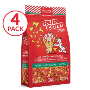 Pup Corn Plus with Salmon & Sweet Potato Multipack Puffed Dog Treats