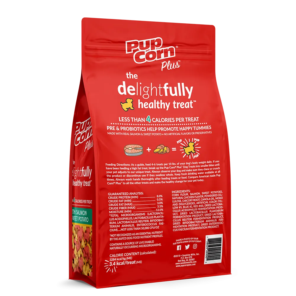 Pup Corn Plus with Salmon & Sweet Potato Multipack Puffed Dog Treats