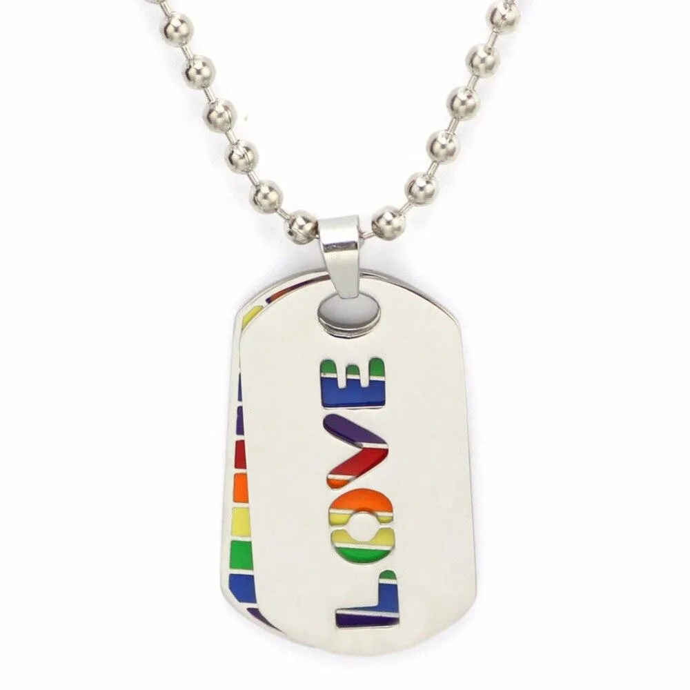 Rainbow Love Dog Tags