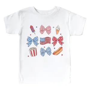Snacks & Bows Kids Graphic Tee | White