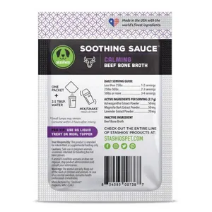 Stashios Soothing Sauce Beef Flavor Calming Powder Supplement for Dogs & Cats