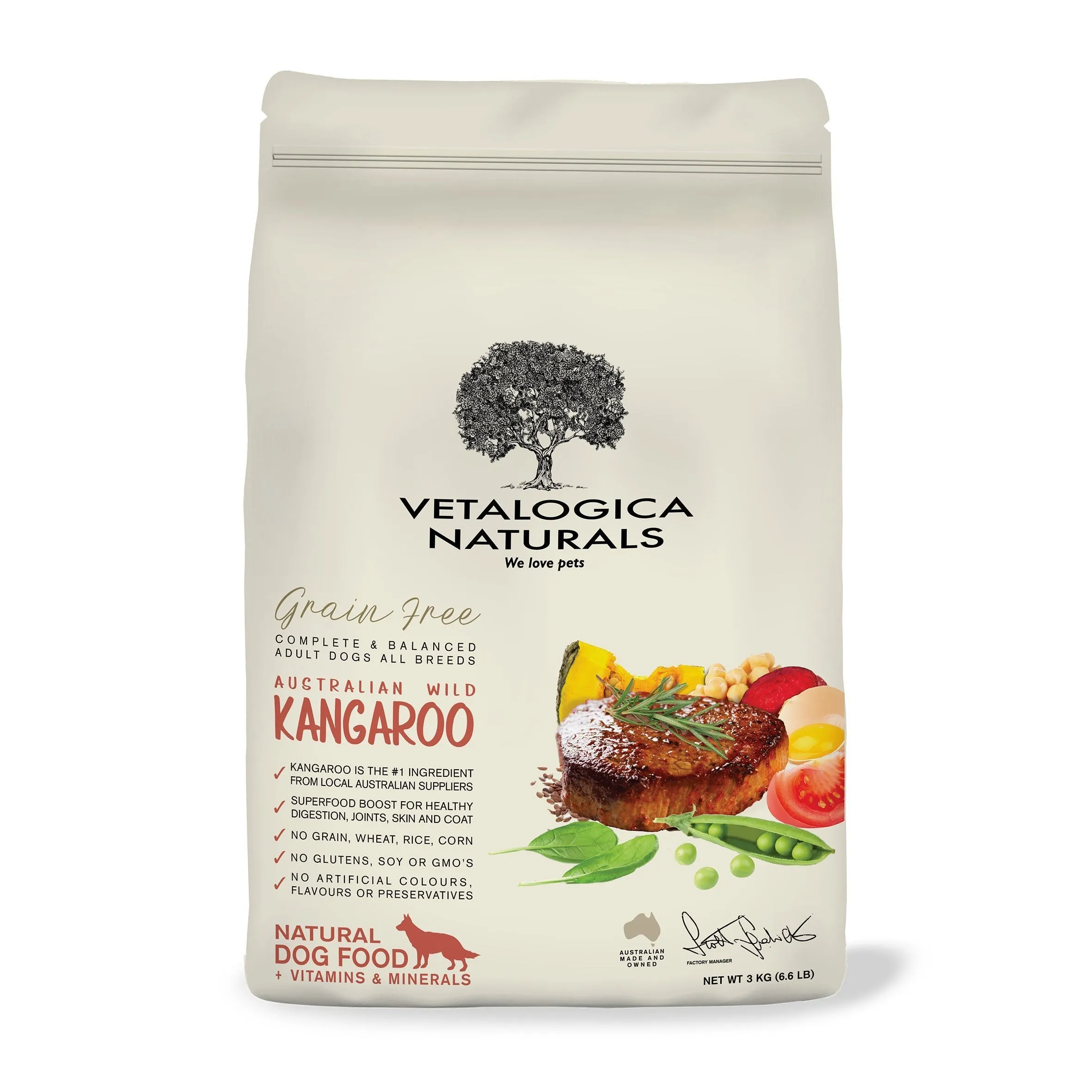 Vetalogica Naturals Grain Free Kangaroo Dry Dog Food 3kg^^^