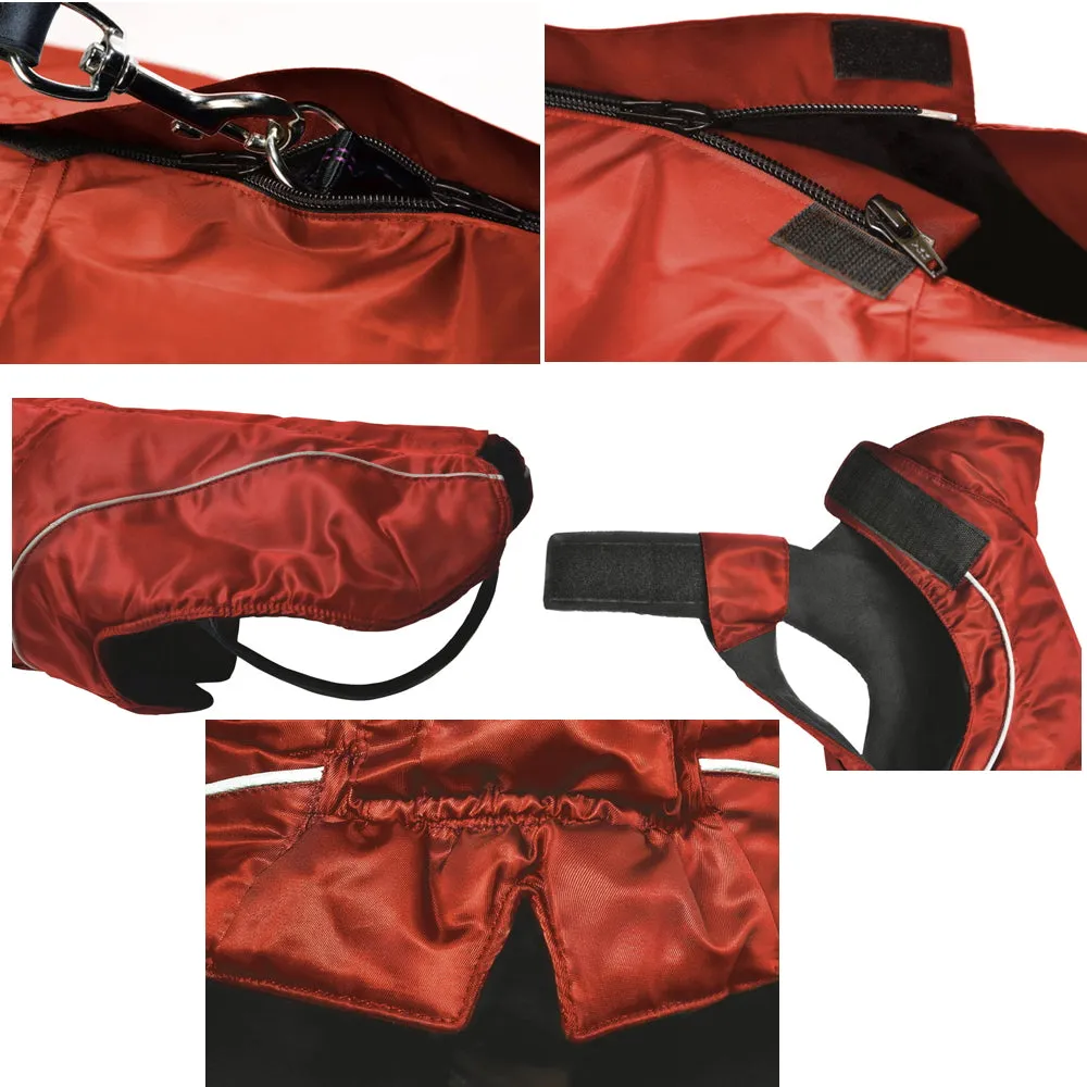 Warm Winter Coat for Dogs w/ Fleece Lining, Red, XS - 4XL