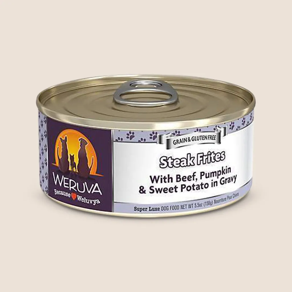 Weruva Steak Frites with Beef, Pumpkin and Sweet Potato in Gravy Grain-Free Canned Dog Food